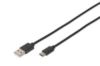 DIGITUS - USB-kabel - USB type A (M) naar USB-C (M) - USB 3.1 - 1 m - gevormd - zwart - thumbnail