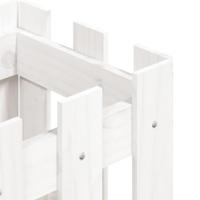Plantenbak met hekontwerp 30x30x30 cm massief grenenhout wit - thumbnail