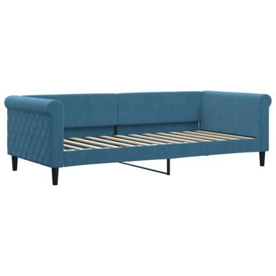 Slaapbank 90x200 cm fluweel blauw