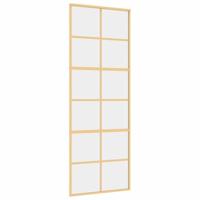 VidaXL Schuifdeur 76x205 cm helder esg-glas en aluminium goudkleurig - thumbnail