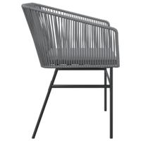 Tuinstoelen 2 st met kussens poly rattan grijs - thumbnail