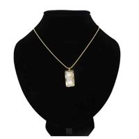 Edelstenen Ketting Snake Goudkleurig met Parelhanger - thumbnail