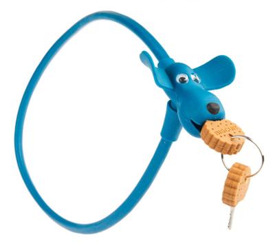 Buzaglo Siliconen fietsslot pexkids flappie de waakhond 10 x 58 cm - blauw