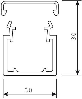 Hager LF3003007030 Kabelgoot Kabelgoot voor elektrische installaties (l x b x h) 2000 x 30 x 30 mm Steen-grijs 1 stuk(s)