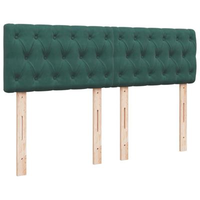 Boxspring met matras fluweel donkergroen 160x200 cm
