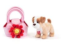 Trudi Knuffelhond in tas 20 cm roze - thumbnail