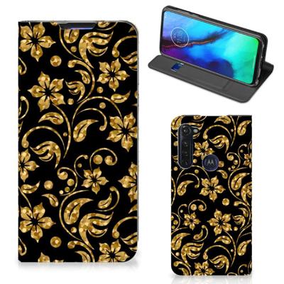 Motorola Moto G Pro Smart Cover Gouden Bloemen Motorola Moto G Pro Smart Cover Gouden Bloemen