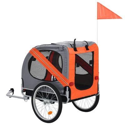 VidaXL Hondenfietstrailer oranje en grijs