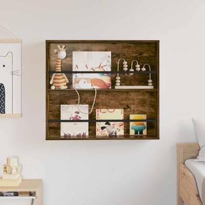 Tijdschrift Rek Gerookt eiken 80 x 12 x 70 cm Bewerkt hout