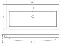 Wiesbaden Vision kunstmarmer wastafel 1 kraangat 100x46 wit - thumbnail
