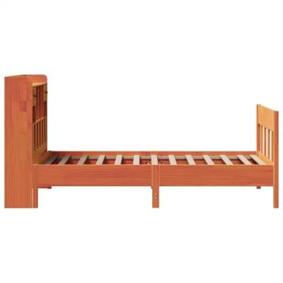 Bedframe zonder matras massief grenenhout wasbruin 100x200 cm