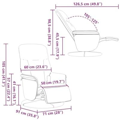 Massagestoel verstelbaar met voetensteun fluweel zwart