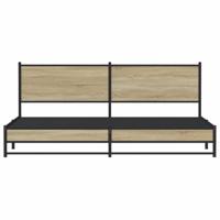 Bedframe zonder matras metaal sonoma eikenkleurig 193x203 cm - thumbnail