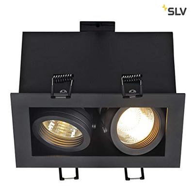 SLV InbouwspotKadux 2 GU10 9cm zwart - 115520