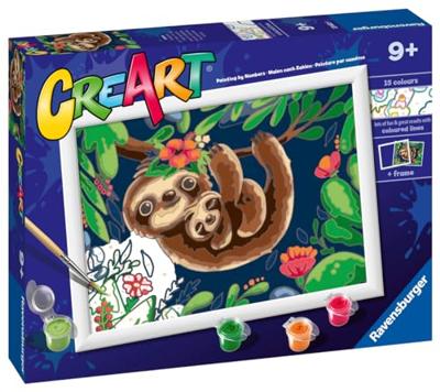 Ravensburger creart schilderen op nummer - schattige luiaards - thumbnail