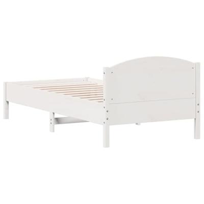 Bedframe zonder matras massief grenenhout wit 140x200 cm