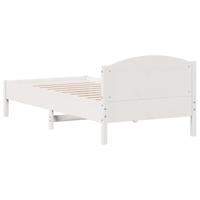 Bedframe zonder matras massief grenenhout wit 140x200 cm - thumbnail