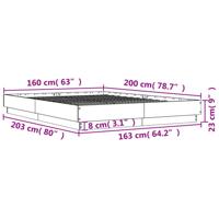 Bedframe met LED-verlichting gerookt eikenkleurig 160x200 cm - thumbnail