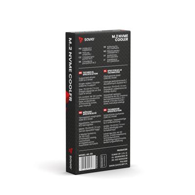 SAVIO Koeleenheid voor M.2 NVME 2280-schijven, AK-60, Zwart