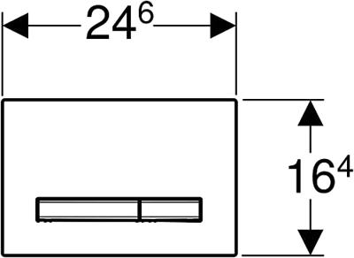 Geberit Sigma 50 bedieningspaneel chroom geborsteld voor Sigma reservoirs 8cm (UP720) en 12cm (UP320)