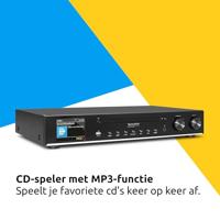 TechniSat DIGITRADIO 143 CD Radio-adapter DAB, DAB+, Internet, VHF (FM) AUX, Bluetooth, CD, USB, WiFi, Internetradio Incl. afstandsbediening, Wekfunctie Zwart - thumbnail