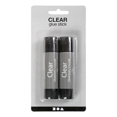Creativ Company Transparante lijmstift, rond, 10 gr, 2 stuk/ 1 doos