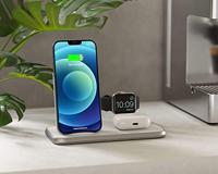 ZENS Aluminium Series 4 in 1 Stand Wireless Charger + Watch ZEDC15W/00 Inductie lader Uitgangen Qi-standaard, USB Wit - thumbnail