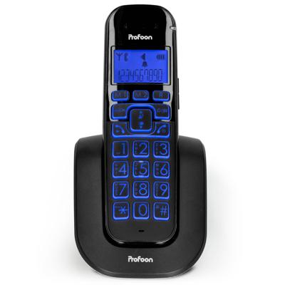 Profoon PDX-2808 telefoon (DECT-telefoon, draadloze handset, luidspreker, 20 ingangen, beller-ID, zwart)