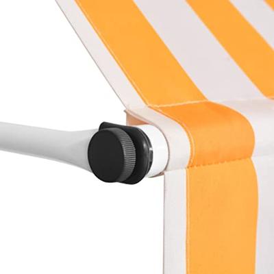 VidaXL Luifel handmatig uittrekbaar 200 cm oranje en witte strepen