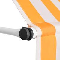 VidaXL Luifel handmatig uittrekbaar 200 cm oranje en witte strepen - thumbnail