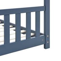 Kinderbedframe massief grenenhout grijs 80x160 cm - thumbnail