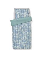 HEMA Dekbedovertrek 140x200/220cm zacht katoen strepen groen-blauw (groen) - thumbnail