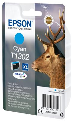 Epson inktcartridge T1302, 765 pagina&apos;s, OEM C13T13024012, cyaan
