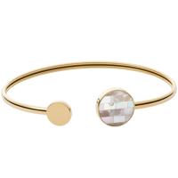Skagen SKJ1585710 Armband Cuff Agnethe staal-parelmoer goudkleurig-wit - thumbnail