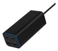USB snellader 2xA, 2xC 100W Power Delivery zwart - thumbnail