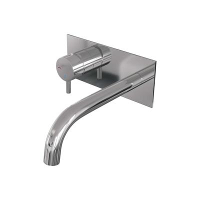 Brauer Chrome Edition Inbouw Wastafelmengkraan met Gebogen Uitloop en Afdekplaat Model B2 Chroom