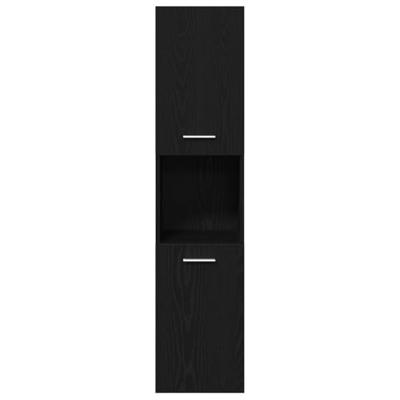 Badkamermeubelset Wandgemonteerd 4 pcs Zwart Eiken Bewerkt hout