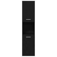 Badkamermeubelset Wandgemonteerd 4 pcs Zwart Eiken Bewerkt hout - thumbnail