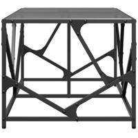 Salontafel met zwart glazen blad 98,5x50x41 cm staal - thumbnail