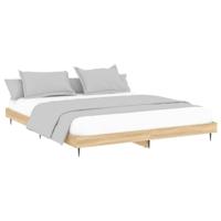 Bedframe bewerkt hout sonoma eikenkleurig 180x200 cm - thumbnail