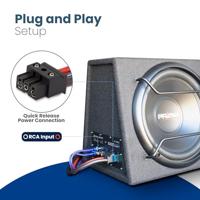 Subwoofer met ingebouwde Versterker 600 Watt - 12 Inch Woofer - 25 tot 3500 Hz Crossover - RCA (BC112SA) - thumbnail