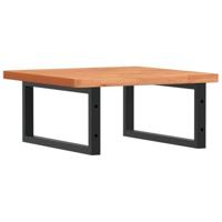 Badkamer wandschap staal en massief beukenhout - thumbnail