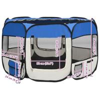 VidaXL Hondenren inklapbaar met draagtas 110x110x58 cm blauw - thumbnail