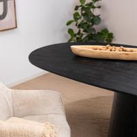 Eleonora Eettafel 'Aron' Deens Ovaal, Mangohout, kleur Zwart, 300 x 110cm - thumbnail
