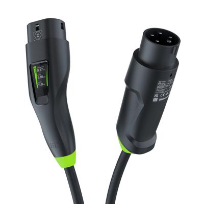 Green Cell Habu EVGC01 Mobiele EV-lader voor elektrische voertuigen 11 kW 7 m Type 2 CEE Wallbox Zwart
