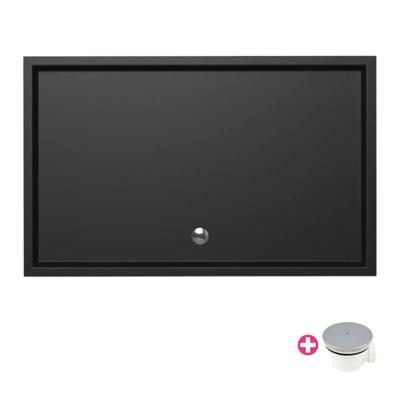 Douchebak Xenz Mariana | 160x100x4 cm | Incl.Afvoersifon-Chroom | Acryl | Rechthoekig | Zwart mat Douchebak Xenz Mariana | 160x100x4 cm | Incl.Afvoersifon-Chroom | Acryl | Rechthoekig | Zwart mat