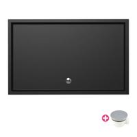Douchebak Xenz Mariana | 160x100x4 cm | Incl.Afvoersifon-Chroom | Acryl | Rechthoekig | Zwart mat - thumbnail