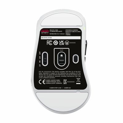 CHERRY XTRFY M64 Pro Wireless, Ultrasnelle Draadloze Gamingmuis, 2,4 GHz, Geoptimaliseerd voor E-Sports, 8K-Muis, Ergonomische Vorm met vlakke Voorkant, Wit