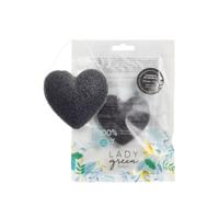 Lady Green Konjac gezichtsspons charcoal 1 Stuks - thumbnail