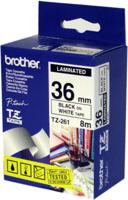 Labeltape Brother P-touch TZe-261 standaard 36mm zwart op wit - thumbnail